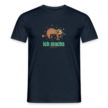 funny sloth sleep rest hang out lazy - Men's T-Shirt - navy - Front - AI Model Male 178 light (178cm)