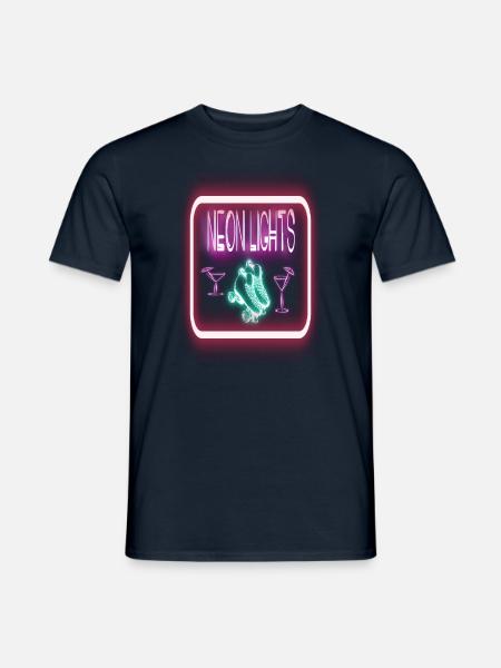 Retro Neon Schrift 80er Jahre - Männer T-Shirt - Navy