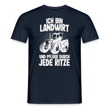 Ich bin Landwirt und pflüge durch jede Ritze - Männer T-Shirt - Navy - Vorne - AI Model Male 178 light (178cm)