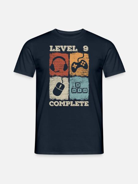 9th Birthday Level Complete Gaming - Men's T-Shirt - navy