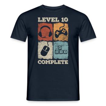 10th Birthday Level Complete Gaming - Men's T-Shirt - navy - Front - AI Model Male 178 light (178cm)