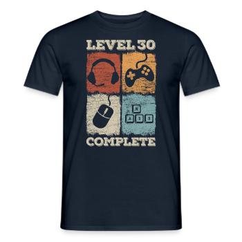 30. Geburtstag Level Complete Gaming - Männer T-Shirt - Navy - Vorne - AI Model Male 178 light (178cm)