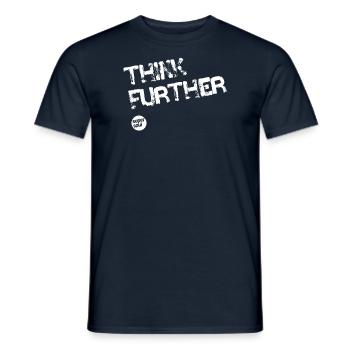 Supersoul Mindstyle Design "THINK FURTHER" - Men's T-Shirt - navy - Front - AI Model Male 178 light (178cm)