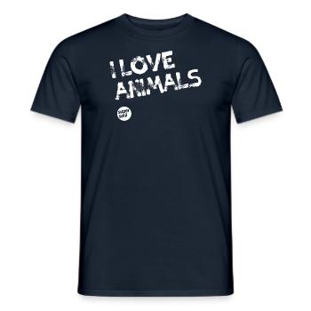 I LOVE ANIMALS by Supersoul - Men's T-Shirt - navy - Front - AI Model Male 178 light (178cm)