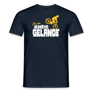 Bis zum Ende Gelände - MTB Stoppie witzig lustig - Männer T-Shirt - Navy - Vorne - AI Model Male 178 light (178cm)