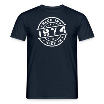Geburtsjahr Geburtstag Born In - Made in 1974 - Männer T-Shirt - Navy - Vorne - AI Model Male 178 light (178cm)