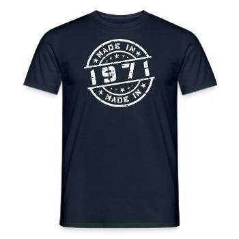 Geburtsjahr Geburtstag Born In - Made in 1971 - Männer T-Shirt - Navy - Vorne - AI Model Male 178 light (178cm)