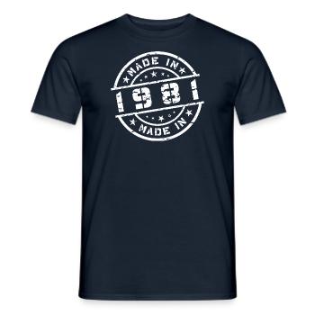 Geburtsjahr Geburtstag Born In - Made in 1981 - Männer T-Shirt - Navy - Vorne - AI Model Male 178 light (178cm)