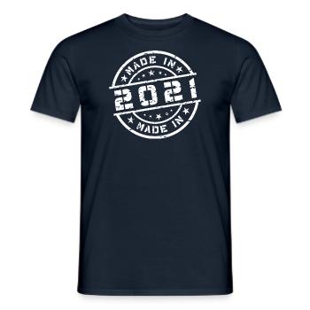 Année de naissance Anniversaire Né(e) en - Fabriqué en 2021 - T-shirt homme - marine - Devant - AI Model Male 178 light (178cm)