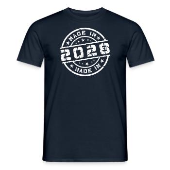 Year of birth Birth Born In - Made in 2028 - Men's T-Shirt - navy - Front - AI Model Male 178 light (178cm)