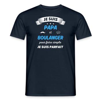 Je suis papa et boulanger je suis parfait - T-shirt homme - marine - Devant - AI Model Male 178 light (178cm)