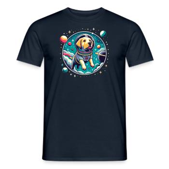 Labrador astronaut in space - Men's T-Shirt - navy - Front - AI Model Male 178 light (178cm)