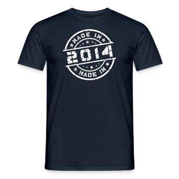 Année de naissance Anniversaire Né(e) en 2014 - T-shirt homme - marine - Devant - AI Model Male 178 light (178cm)
