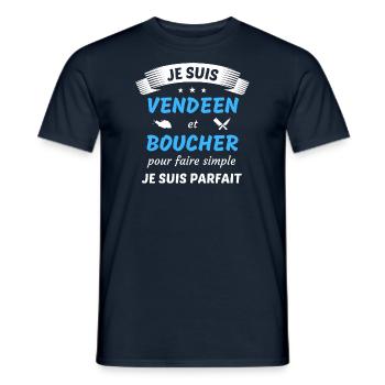 Je suis vendéen et boucher je suis parfait - T-shirt homme - marine - Devant - AI Model Male 178 light (178cm)