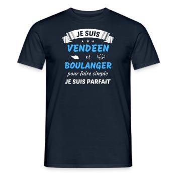 Je suis vendéen et boulanger je suis parfait - T-shirt homme - marine - Devant - AI Model Male 178 light (178cm)