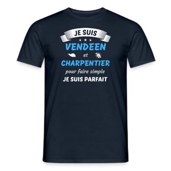Je suis vendéen et charpentier je suis parfait - T-shirt homme - marine - Devant - AI Model Male 178 light (178cm)