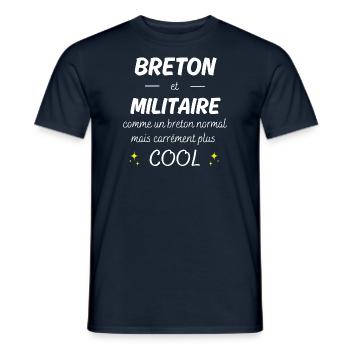 breton et militaire breton plus cool - T-shirt homme - marine - Devant - AI Model Male 178 light (178cm)