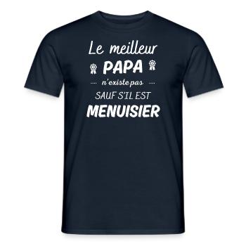 le meilleur papa n'existe pas sauf si menuisier - T-shirt homme - marine - Devant - AI Model Male 178 light (178cm)