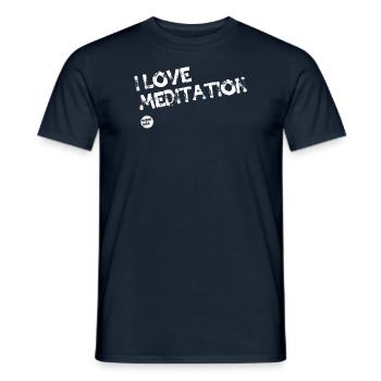 I LOVE MEDITATION by Supersoul - Men's T-Shirt - navy - Front - AI Model Male 178 light (178cm)