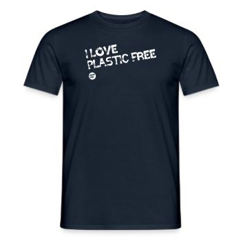 I LOVE PLASTIC FREE par Supersoul - T-shirt homme - marine - Devant - AI Model Male 178 light (178cm)