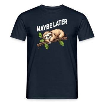 Funny Sloth Maybe Later - Men's T-Shirt - navy - Front - AI Model Male 178 light (178cm)