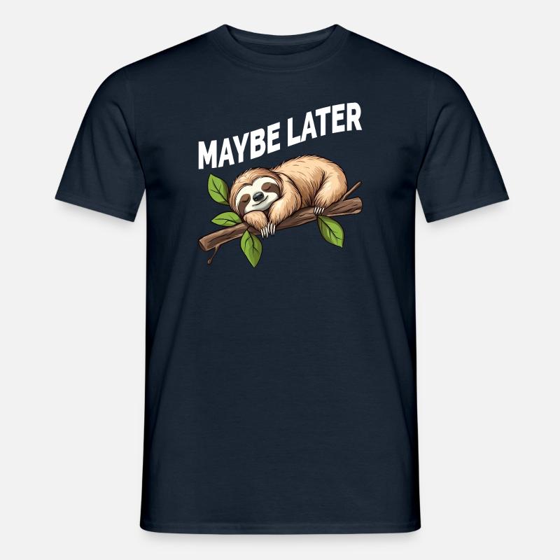 Funny Sloth Maybe Later - Men's T-Shirt - navy
