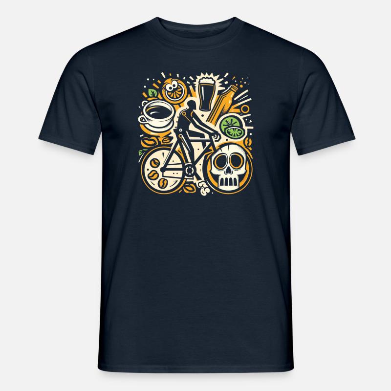 Radfahren, Bier & Kaffee - Perfekte Geschenkidee - Männer T-Shirt - Navy