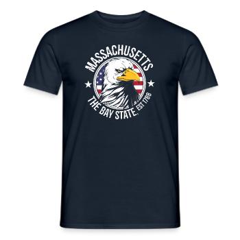 Massachusetts - Men's T-Shirt - navy - Front - AI Model Male 178 light (178cm)