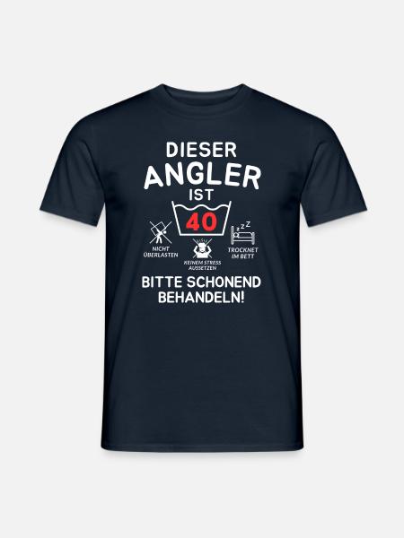 Dieser Angler ist 40. Schonend behandeln! - Männer T-Shirt - Navy