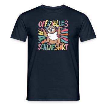 Sleep Shirt Sloth Funny Saying Pijama Funny - Men's T-Shirt - navy - Front - AI Model Male 178 light (178cm)