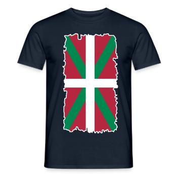Drapeau Basque Ikurriña - T-shirt homme - marine - Devant - AI Model Male 178 light (178cm)