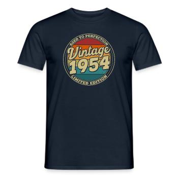 Vintage born in 1954 birthday gift - Men's T-Shirt - navy - Front - AI Model Male 178 light (178cm)