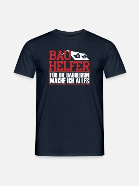 Haus bauen - Schaffe Häusle baue Haus mit Bäumen - Männer T-Shirt - Navy