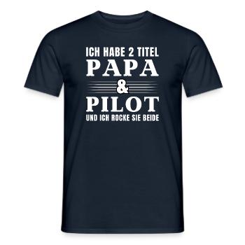 Ich habe 2 Titel Papa und Pilot - Männer T-Shirt - Navy - Vorne - AI Model Male 178 light (178cm)