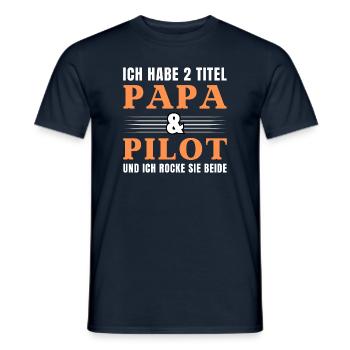 Ich habe 2 Titel Papa und Pilot - Männer T-Shirt - Navy - Vorne - AI Model Male 178 light (178cm)