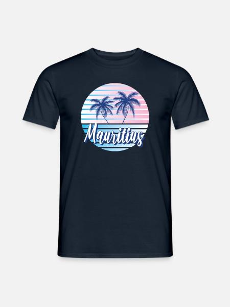 Mauritius bunte Retro Sommer Strand Design - Männer T-Shirt - Navy