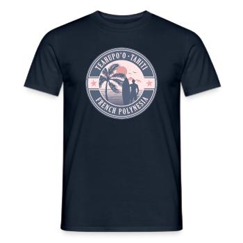 Teahupo'o Tahiti Französisch Polynesien Vintage Surfen - Männer T-Shirt - Navy - Vorne - AI Model Male 178 light (178cm)