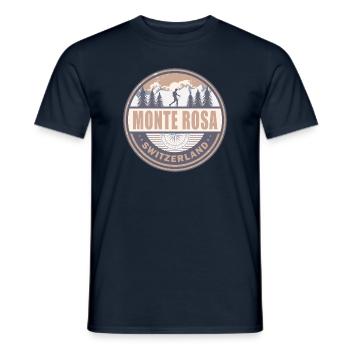 Monte Rosa Schweiz Schweizer Alpen Vintage Wandern - Männer T-Shirt - Navy - Vorne - AI Model Male 178 light (178cm)