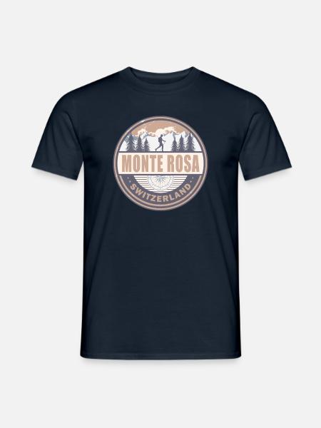 Monte Rosa Svizzera Alpi Svizzere Vintage Escursionismo - T-shirt uomo - navy