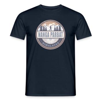 Nanga Parbat Himalaya Pakistan Vintage Randonnée - T-shirt homme - marine - Devant - AI Model Male 178 light (178cm)