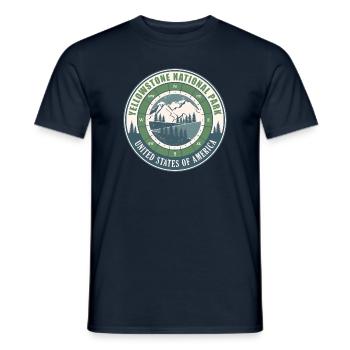 Yellowstone Nationalpark Vereinigte Staaten Wandern - Männer T-Shirt - Navy - Vorne - AI Model Male 178 light (178cm)