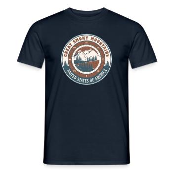 Great Smoky Mountains United States Vintage Hiking - Men's T-Shirt - navy - Front - AI Model Male 178 light (178cm)