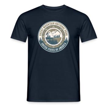 Rocky Mountain National Park US Vintage Hiking - Men's T-Shirt - navy - Front - AI Model Male 178 light (178cm)