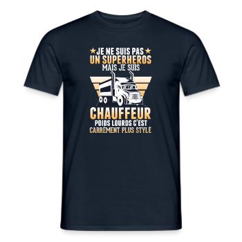 je suis chauffeur poids lourd cadeau anniversaire - T-shirt homme - marine - Devant - AI Model Male 178 light (178cm)