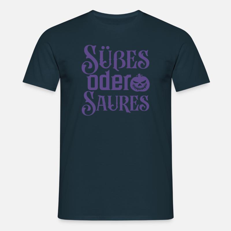 Halloween Süßes oder Saures - Männer T-Shirt - Navy
