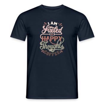 Happy Thoughts and Coffee - Männer T-Shirt - Navy - Vorne - AI Model Male 178 light (178cm)