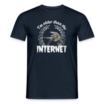I'm older than the Internet + Dinosaur retro - Men's T-Shirt - navy - Front - AI Model Male 178 light (178cm)