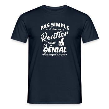 Cadeau Homme Routier Génial - T-shirt homme - marine - Devant - AI Model Male 178 light (178cm)