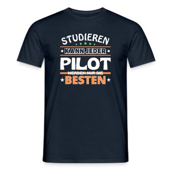 Studieren kann jeder Pilot sind die Besten - Männer T-Shirt - Navy - Vorne - AI Model Male 178 light (178cm)