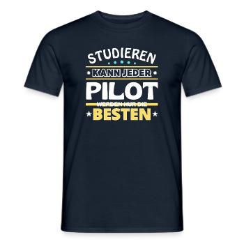 Studieren kann jeder Pilot sind die Besten - Männer T-Shirt - Navy - Vorne - AI Model Male 178 light (178cm)